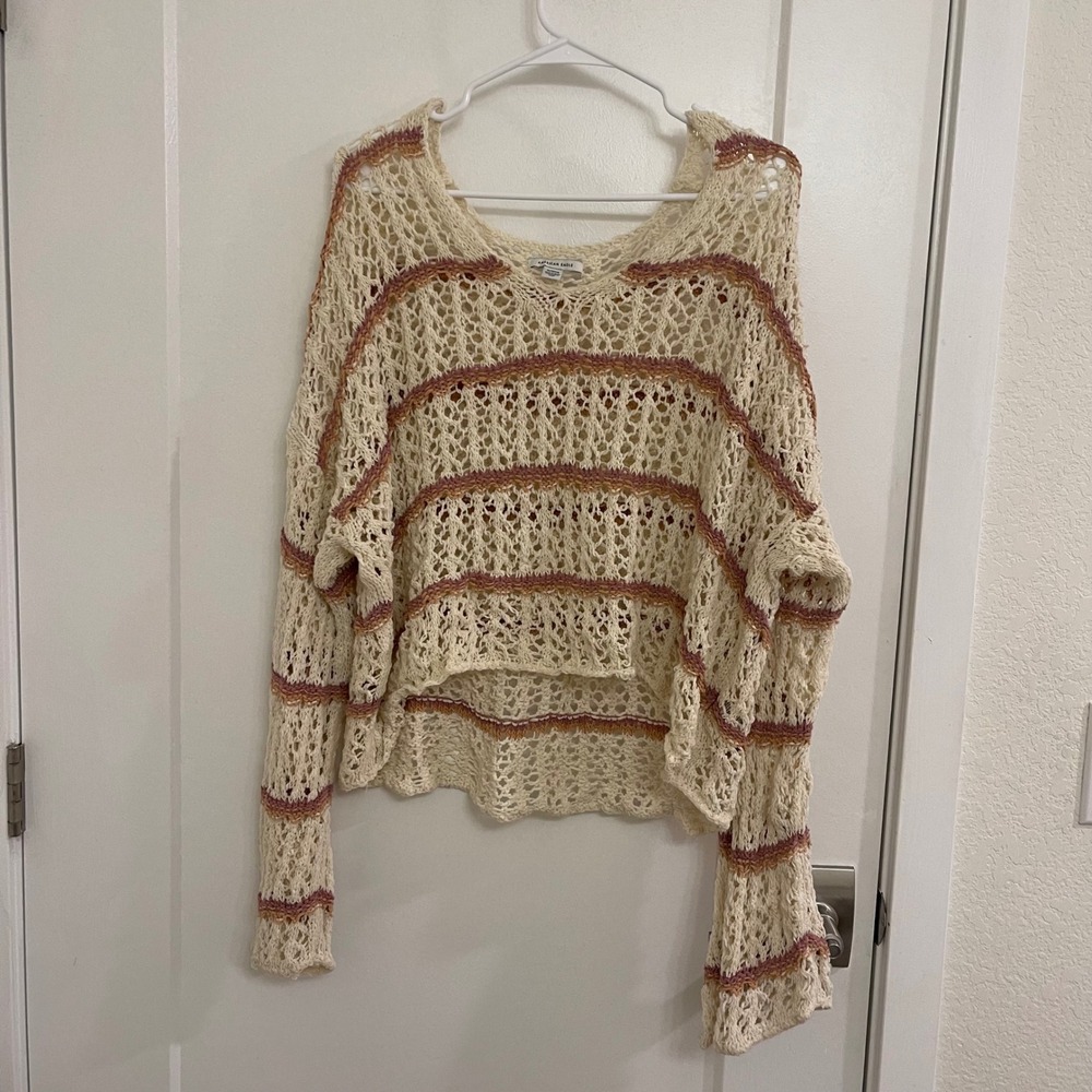 Cobweb Delicate Crochet Pullover Sweater Cropped Boho Fall Indie Fairycore